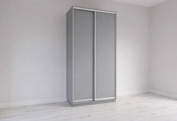 Skříň s posuvnými dveřmi 2200x1000x450 2LTD šedá myška, profil stříbrný