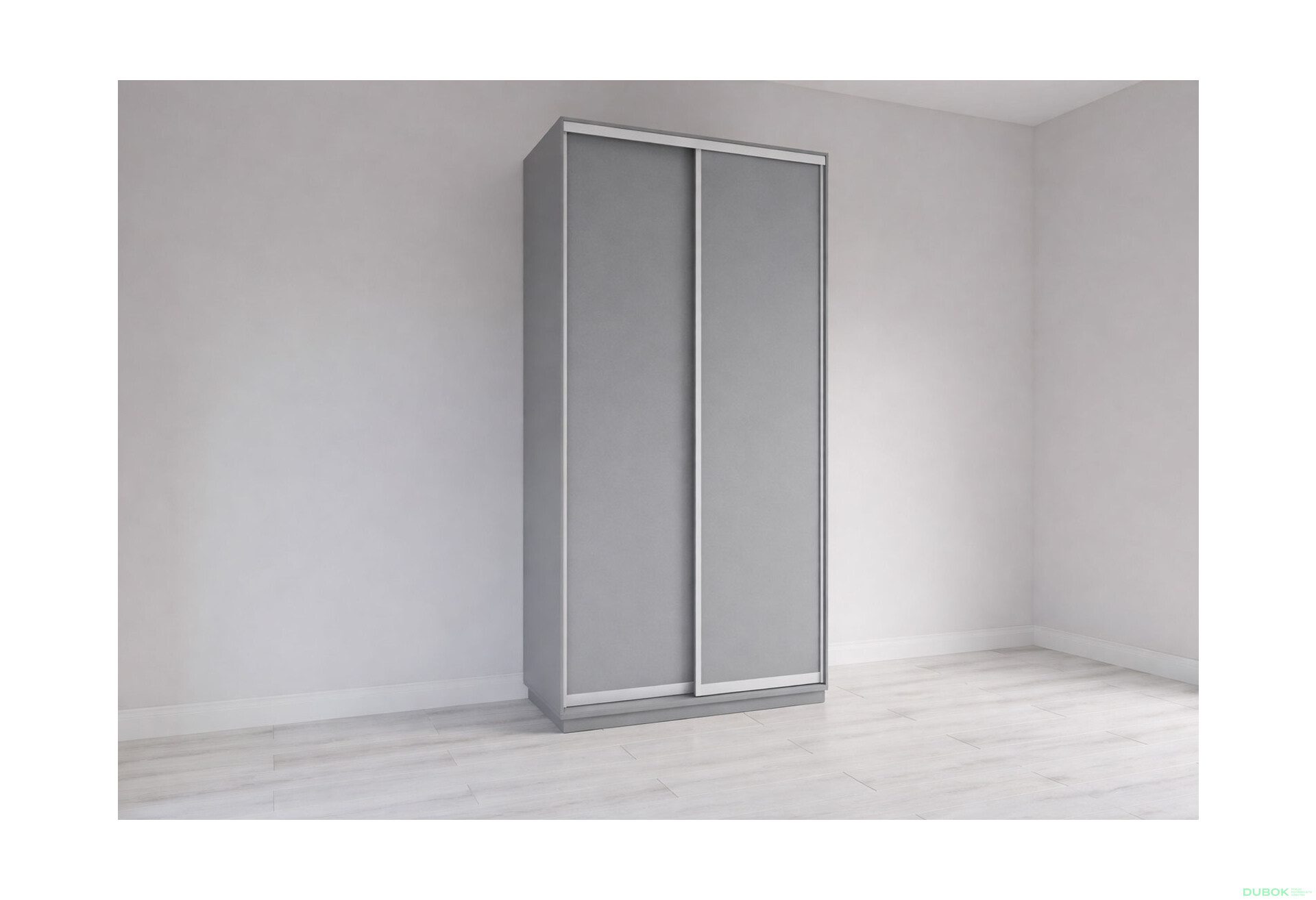 Fotografie 1 - Skříň s posuvnými dveřmi 2200x1000x450 2LTD šedá myška, profil stříbrný