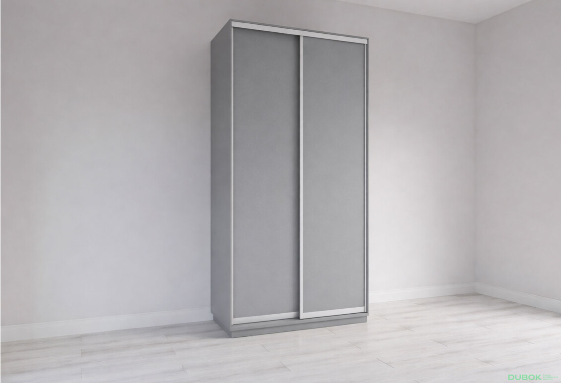 Skříň s posuvnými dveřmi 2200x1000x450 2LTD šedá myška, profil stříbrný