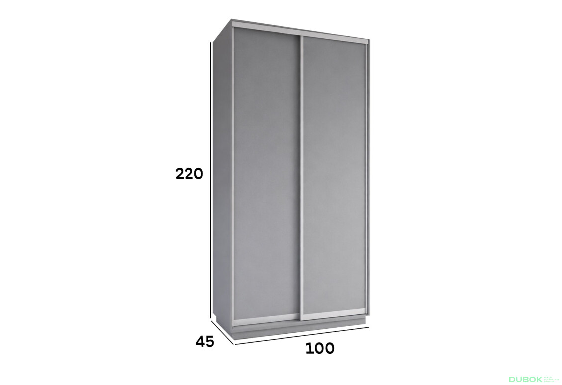 Fotografie 3 - Skříň s posuvnými dveřmi 2200x1000x450 2LTD šedá myška, profil stříbrný