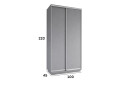 Fotografie 3 - Skříň s posuvnými dveřmi 2200x1000x450 2LTD šedá myška, profil stříbrný