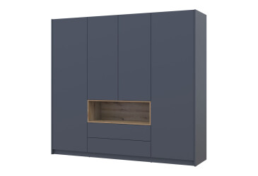 Skříň čtyřdveřová Dale 206x52x220 cm grafit / dub evoke Vystavený kus