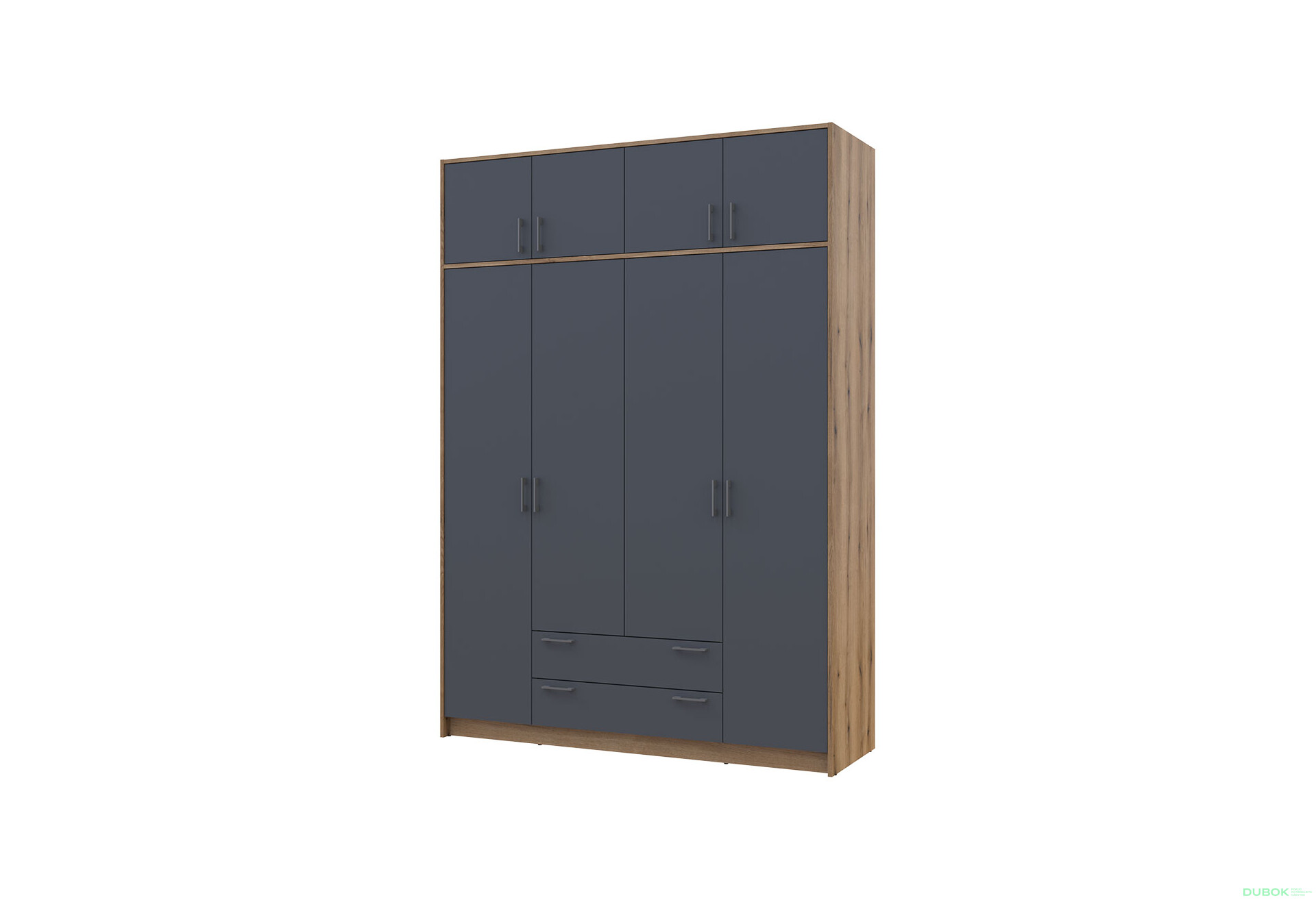 Skříň Rondi 4 z dřevotřísky s horním úložným prostorem artisan dub / grafit 160x52x236 cm - Fotografie 1 Fotografie 1 - Skříň Rondi 4 z dřevotřísky s horním úložným prostorem artisan dub / grafit 160x52x236 cm