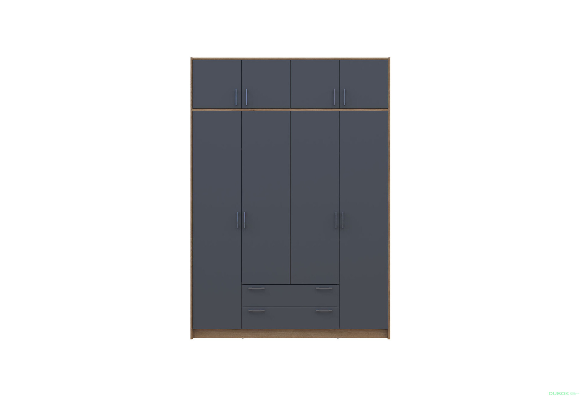 Skříň Rondi 4 z dřevotřísky s horním úložným prostorem artisan dub / grafit 160x52x236 cm - Fotografie 3 Fotografie 3 - Skříň Rondi 4 z dřevotřísky s horním úložným prostorem artisan dub / grafit 160x52x236 cm