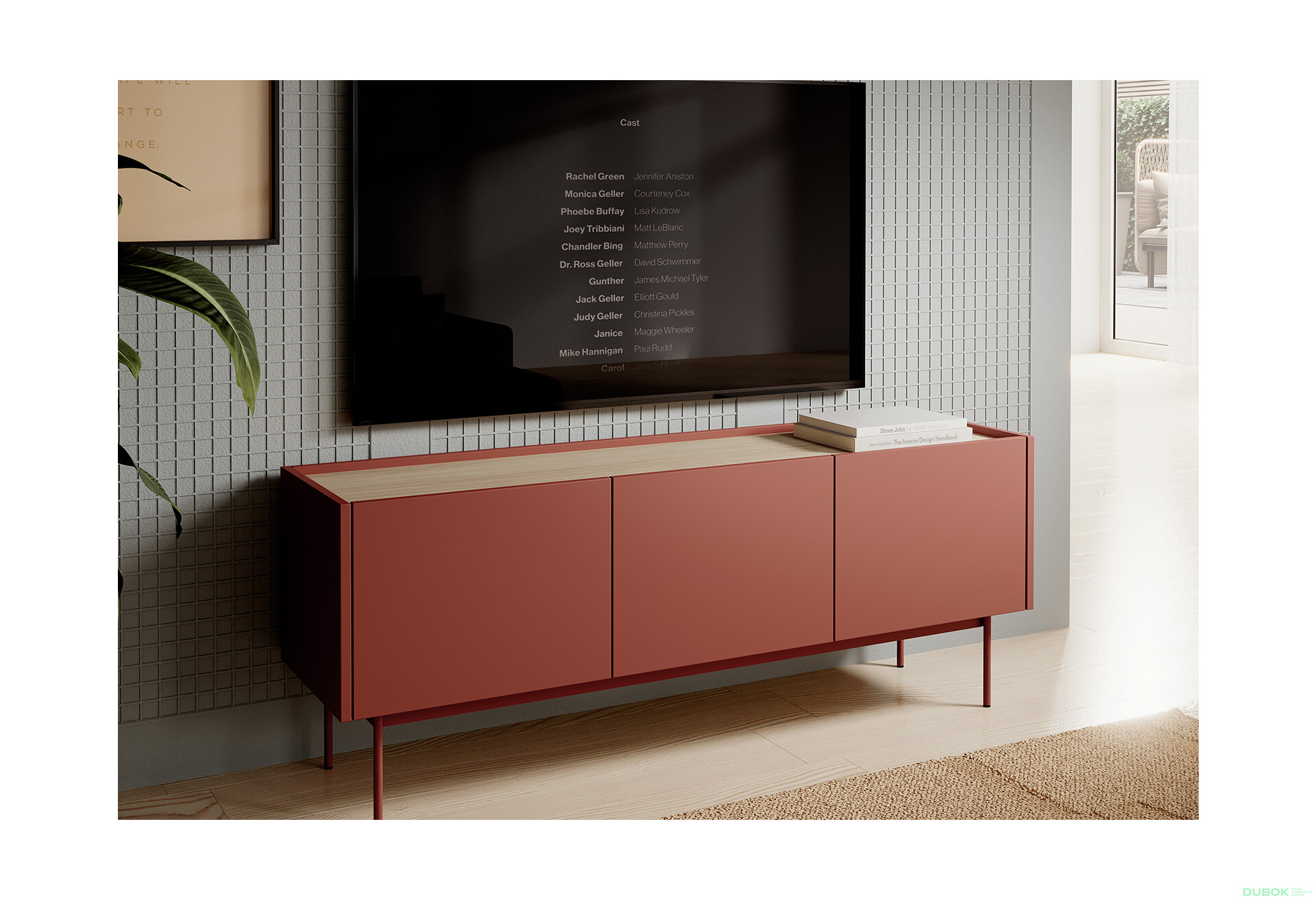 Fotografie 2 - TV stolek RTV-144 keramický červený Color