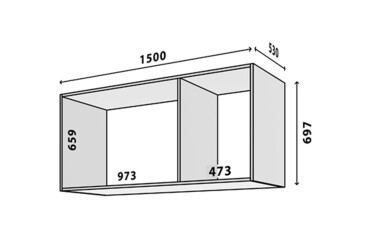 Modul № 32 A-1500x697 DTD 18 mm antracit