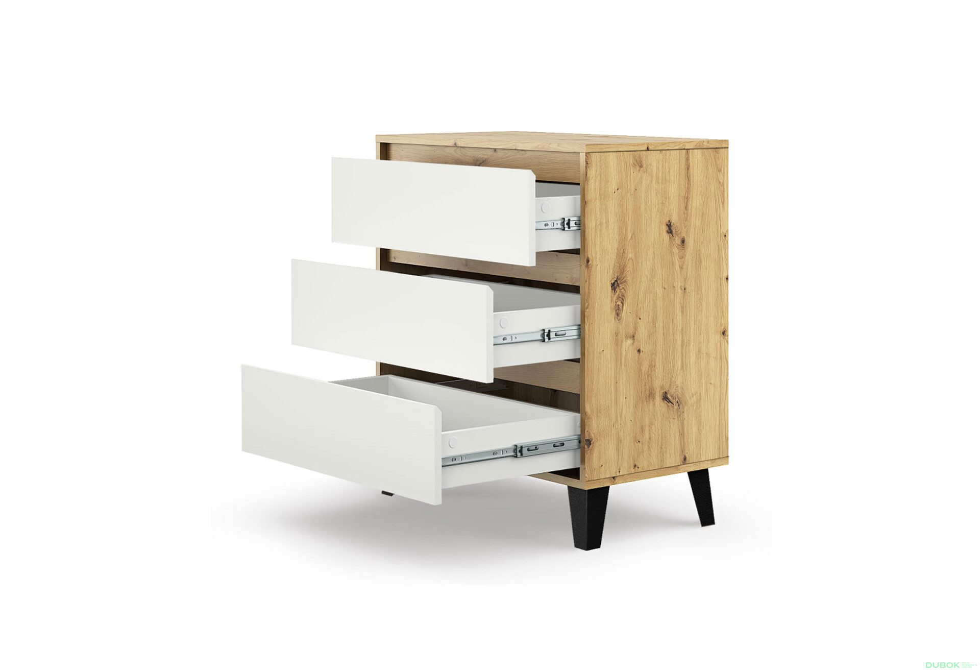 Fotografie 4 - Komoda Borg 3s/70 dub artisan / bílá