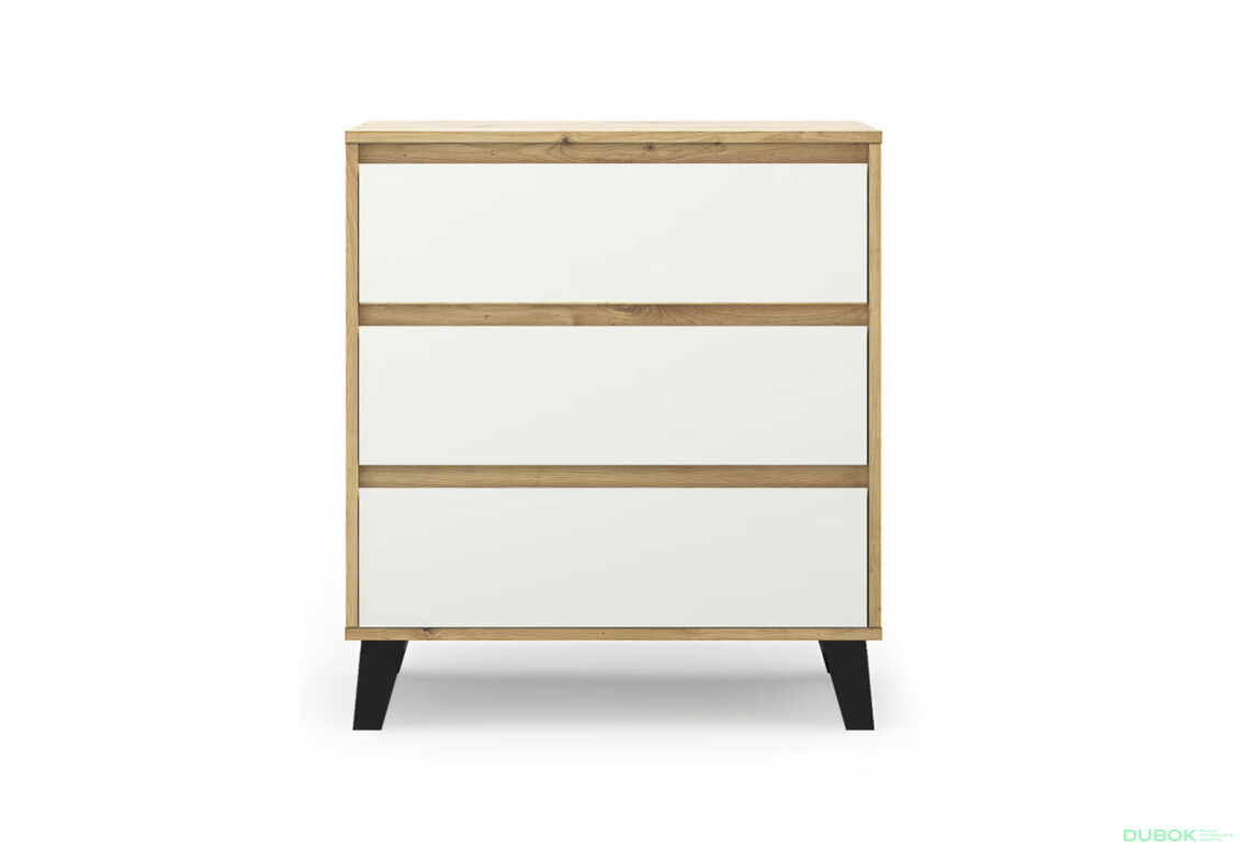 Komoda Borg 3s/70 dub artisan / bílá