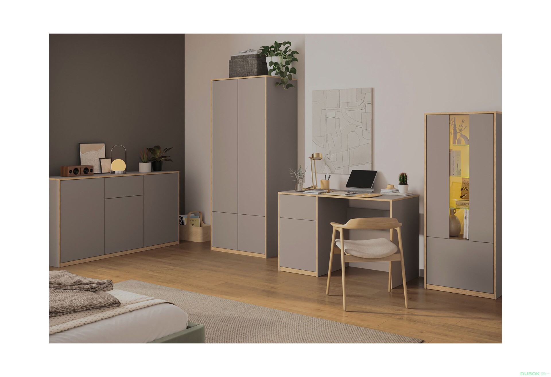 Vitrína nízká 1d1w šedý kubanit Complex - Fotografie 4 Fotografie 4 - Vitrína nízká 1d1w šedý kubanit Complex