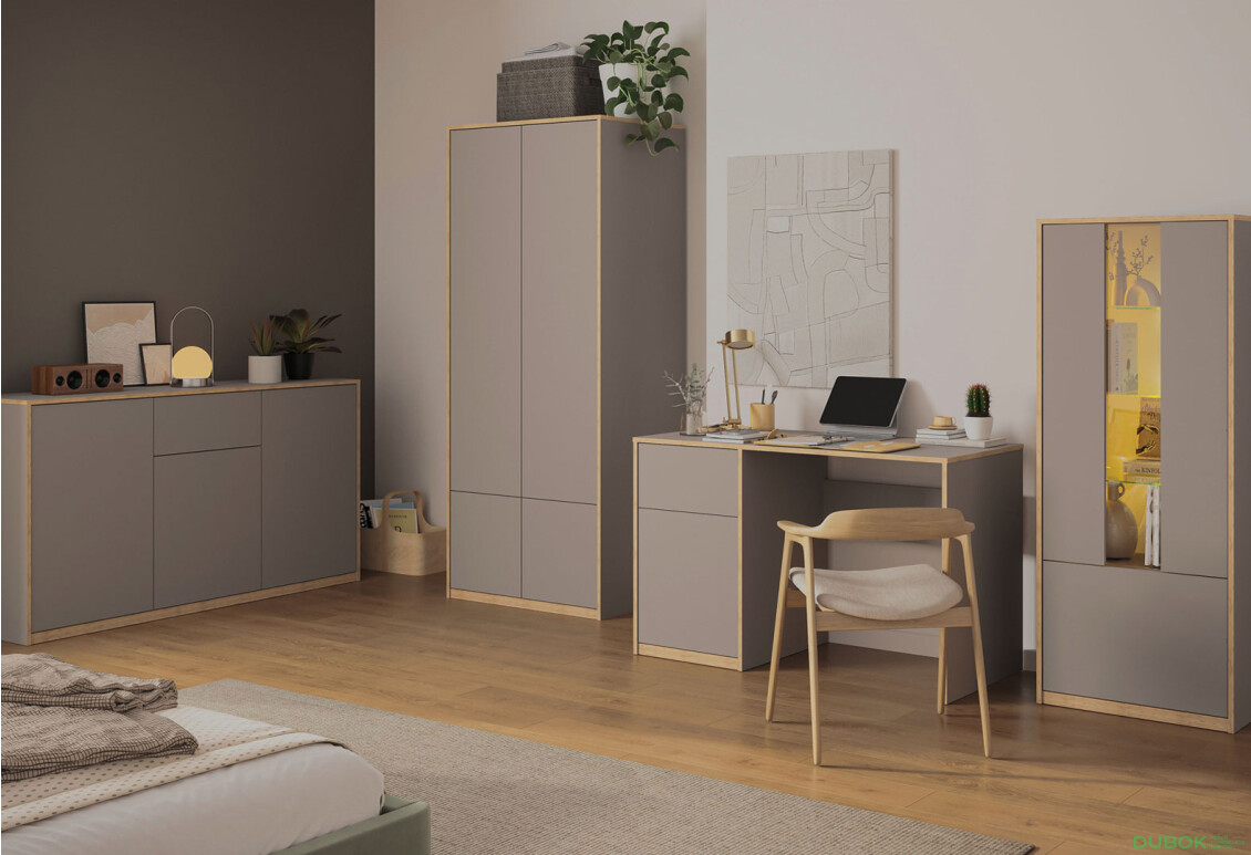 Vitrína nízká 1d1w šedý kubanit Complex - Fotografie 4 Fotografie 4 - Vitrína nízká 1d1w šedý kubanit Complex