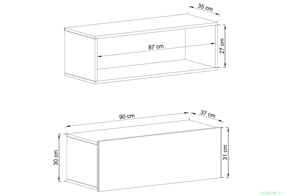 Fotografie 2 - Regál na stěnu ED90 dub artisan Enjoy