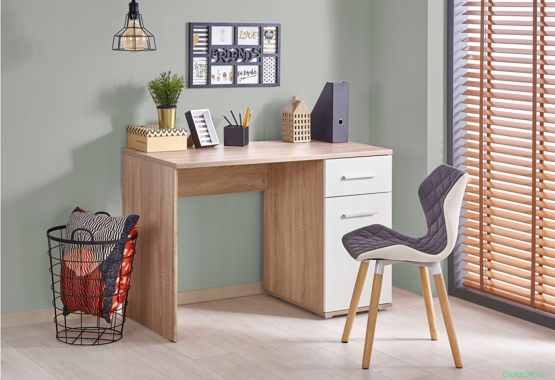 Psací stůl B1 dub sonoma / bílý - Fotografie 2 Fotografie 2 - Psací stůl B1 dub sonoma / bílý