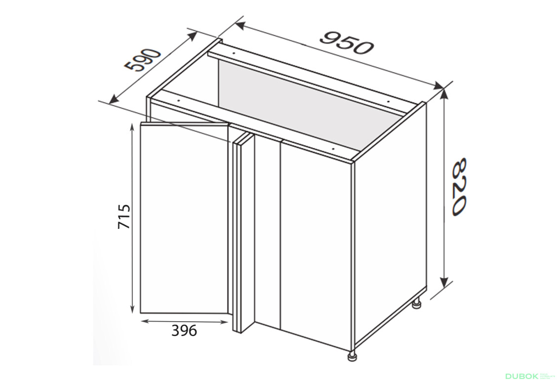 Spodní roh N 90°/820 1dveře Leo - Fotografie 2 Fotografie 2 - Spodní roh N 90°/820 1dveře Leo
