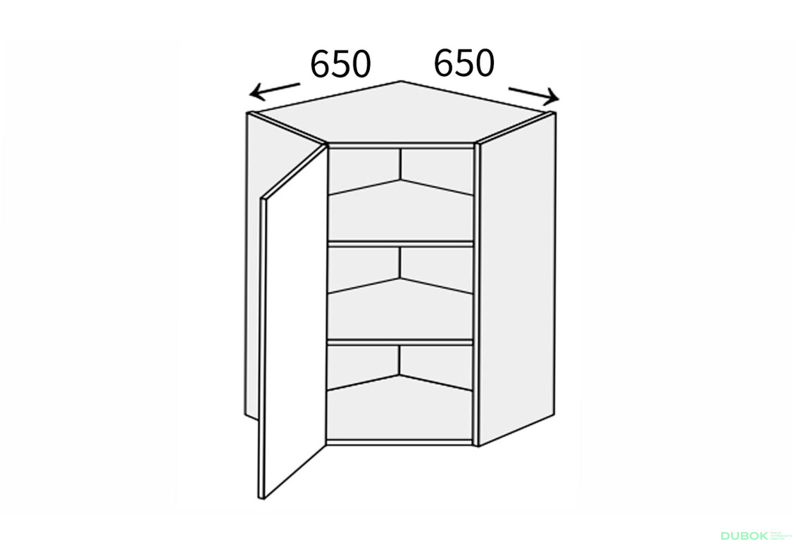 Vrchní roh V 45°/720 (650x650) 1dveře levý Millenium - Fotografie 1 Fotografie 1 - Vrchní roh V 45°/720 (650x650) 1dveře levý Millenium