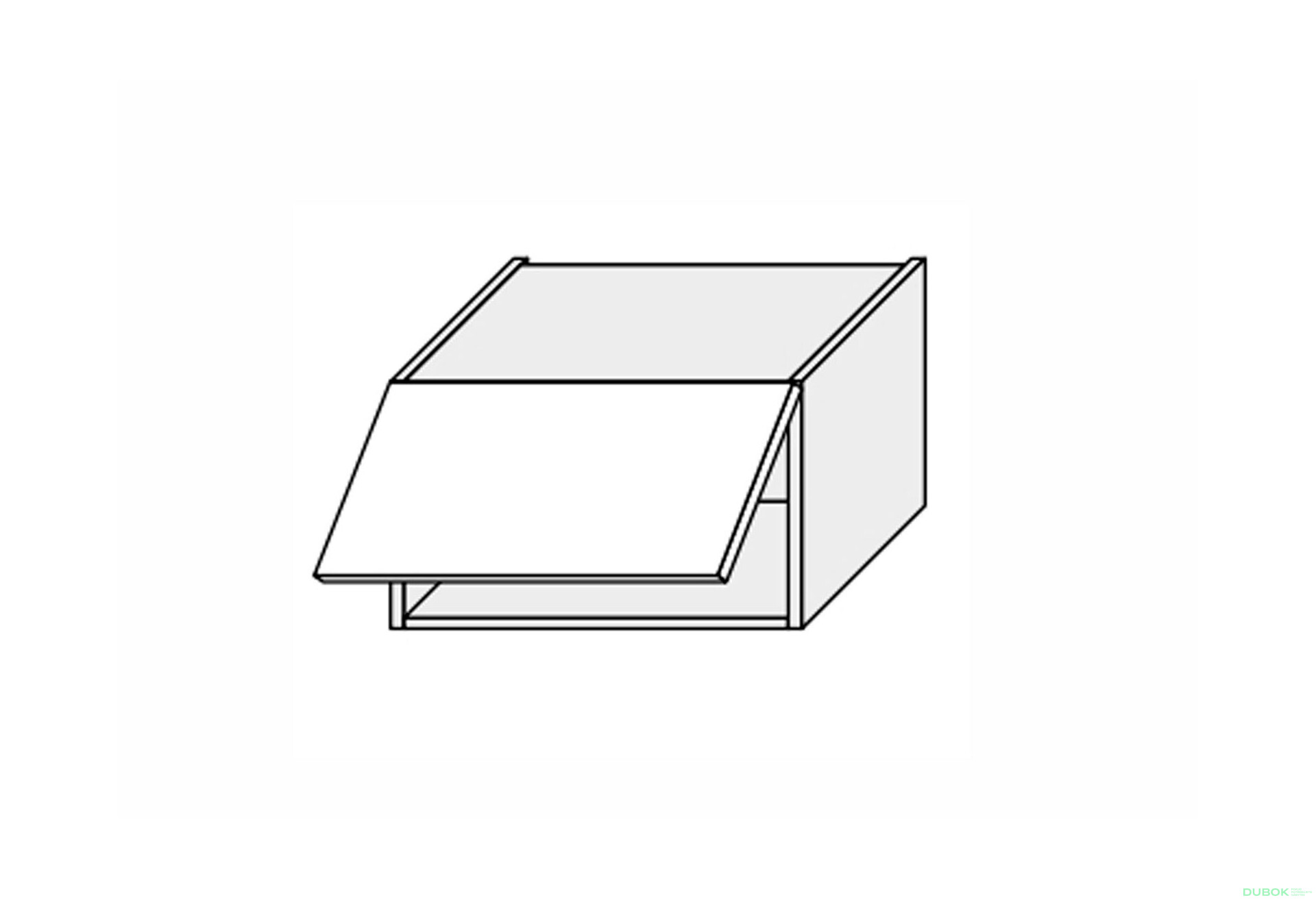 Horní skříňka 40V/360 1dveře Aventos Pro Blum Millenium Premium - Fotografie 1 Fotografie 1 - Horní skříňka 40V/360 1dveře Aventos Pro Blum Millenium Premium