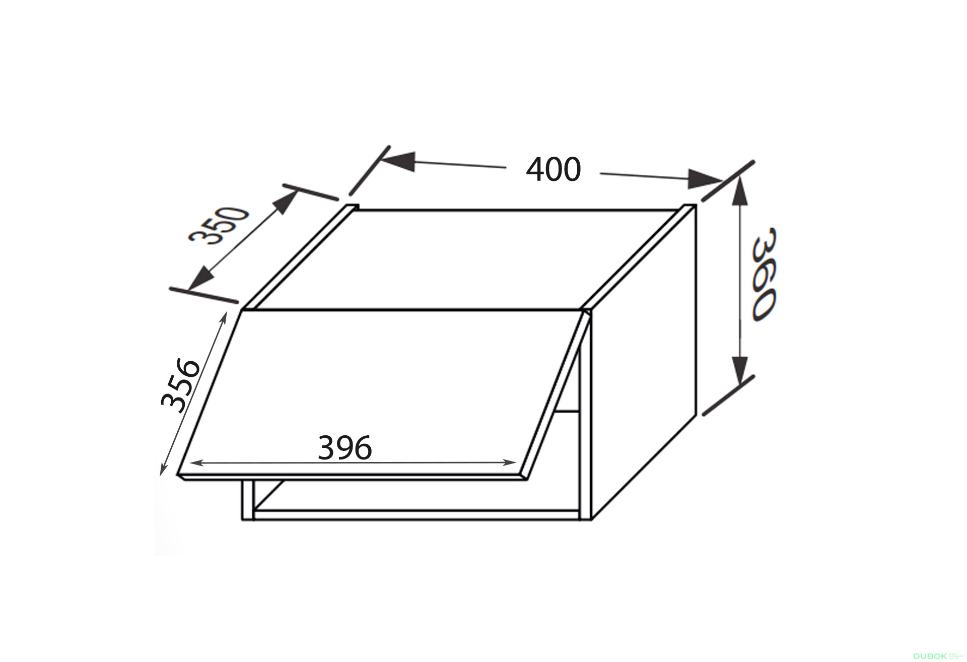Horní skříňka 40V/360 1dveře Aventos Pro Blum Millenium Premium - Fotografie 2 Fotografie 2 - Horní skříňka 40V/360 1dveře Aventos Pro Blum Millenium Premium