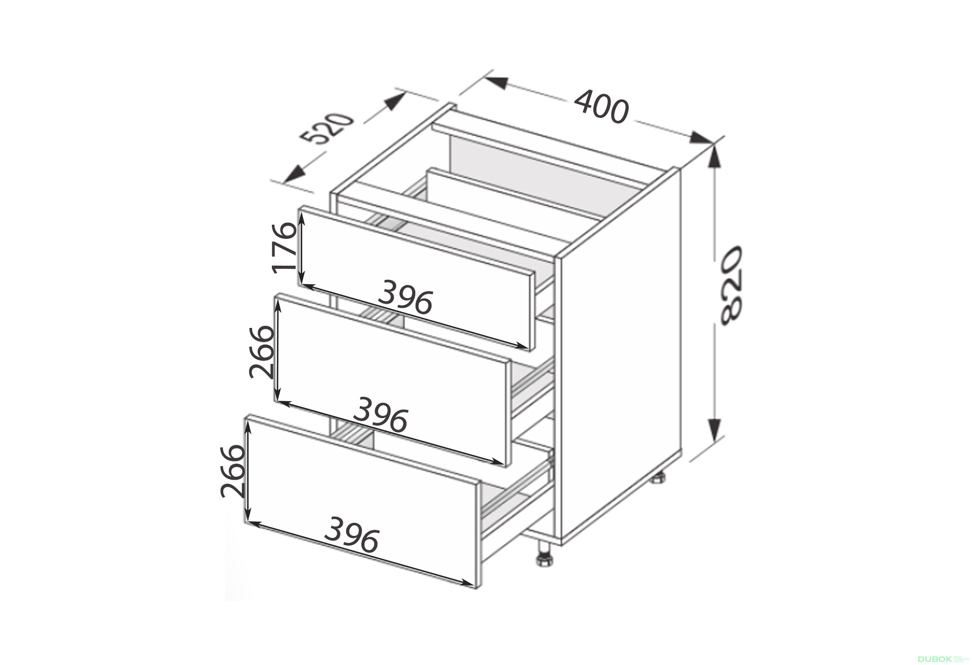 Fotografie 2 - Dno 40N3ŠX/820 Pro Hettich Millenium Premium
