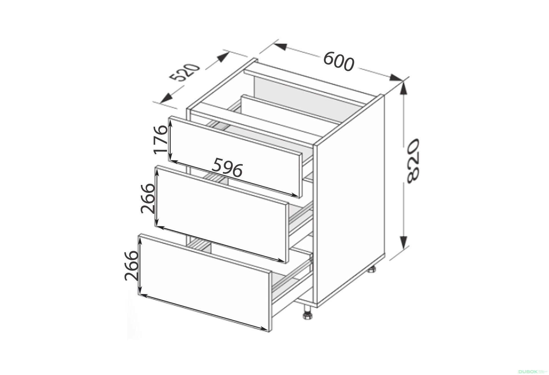Fotografie 2 - Dno 60N3ŠH/820 Pro Hettich Millenium Premium