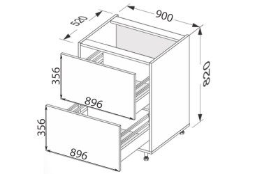Fotografie Dno 90N2ŠX/820 Pro Hettich