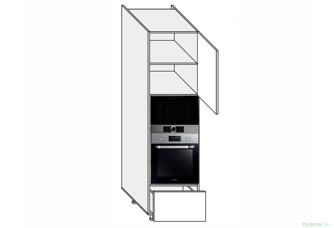 Předsíň 60PDM1SHX/2140 trouba + mikrovlnná trouba teleskop Pro Blum+Hettich pravý Millenium Premium