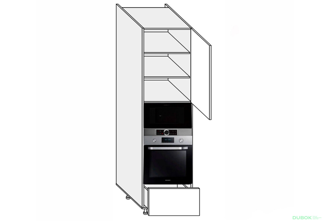Převlek 60PDM1SHX/2320 trouba + mikrovlnná trouba teleskop Pro Blum+Hettich pravý Millenium Premium