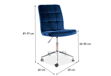 Otočné křeslo Q-020 Velvet, tmavě modrá Bluvel 86