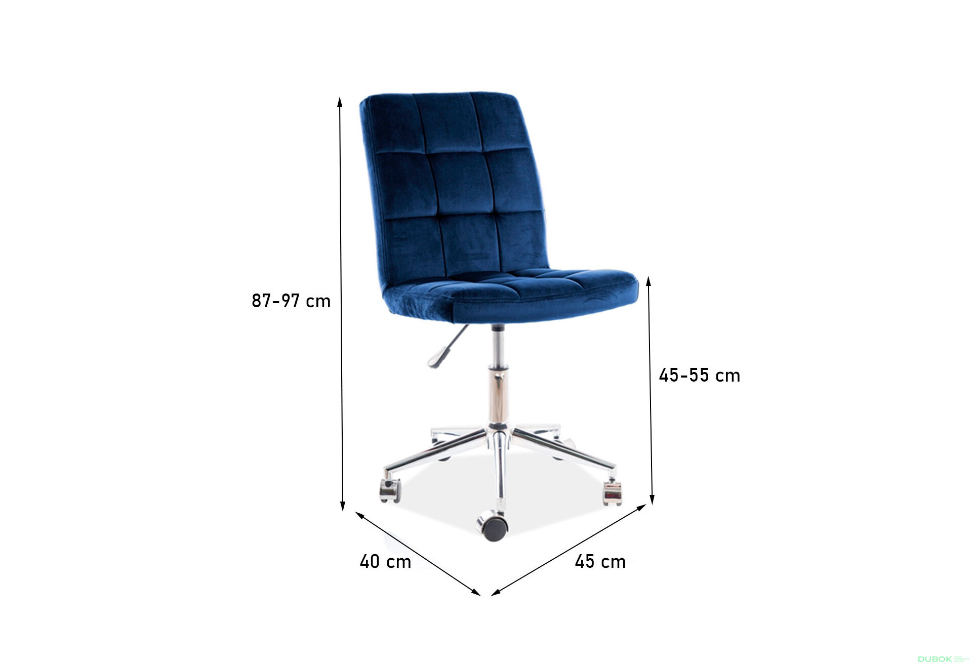 Fotografie 3 - Otočné křeslo Q-020 Velvet, tmavě modrá Bluvel 86