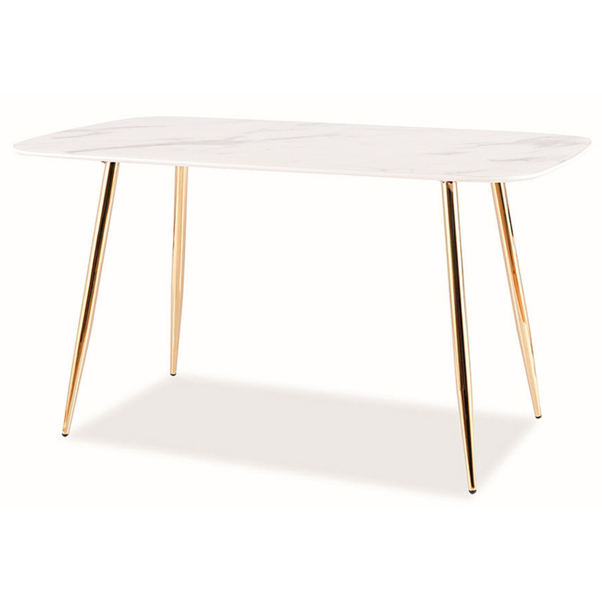 

Stůl Ceres 140x80 mramorový efekt, bílý / zlatý
