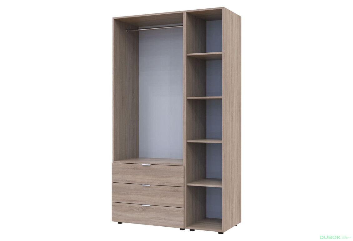 Skříň dvoudveřová s regálem Gelar 115.7 cm Dub sonoma - Fotografie 4 Fotografie 4 - Skříň dvoudveřová s regálem Gelar 115.7 cm Dub sonoma