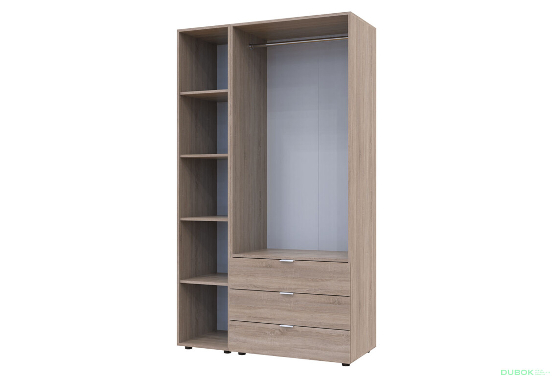 Skříň dvoudveřová s regálem Gelar 115.7 cm Dub sonoma - Fotografie 3 Fotografie 3 - Skříň dvoudveřová s regálem Gelar 115.7 cm Dub sonoma