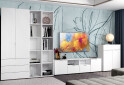 Fotografie 2 - TV stolek s dvířky a zásuvkami Ron 4 180 cm Bílý Vystavený kus