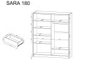 Skříň 180 bílý / bílý Sara - Fotografie 3 Fotografie 3 - Skříň 180 bílý / bílý Sara