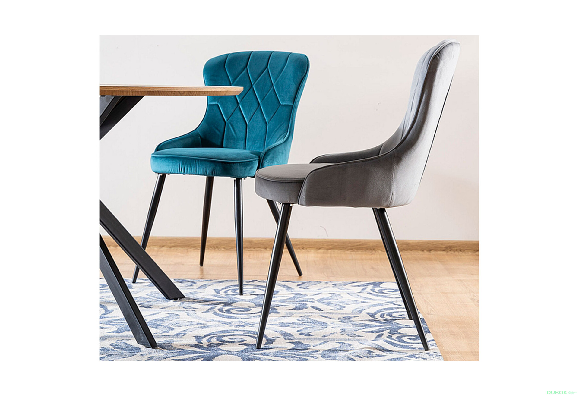 Fotografie 5 - Židle Lotus Velvet šedý Bluvel 14, kov černá matná