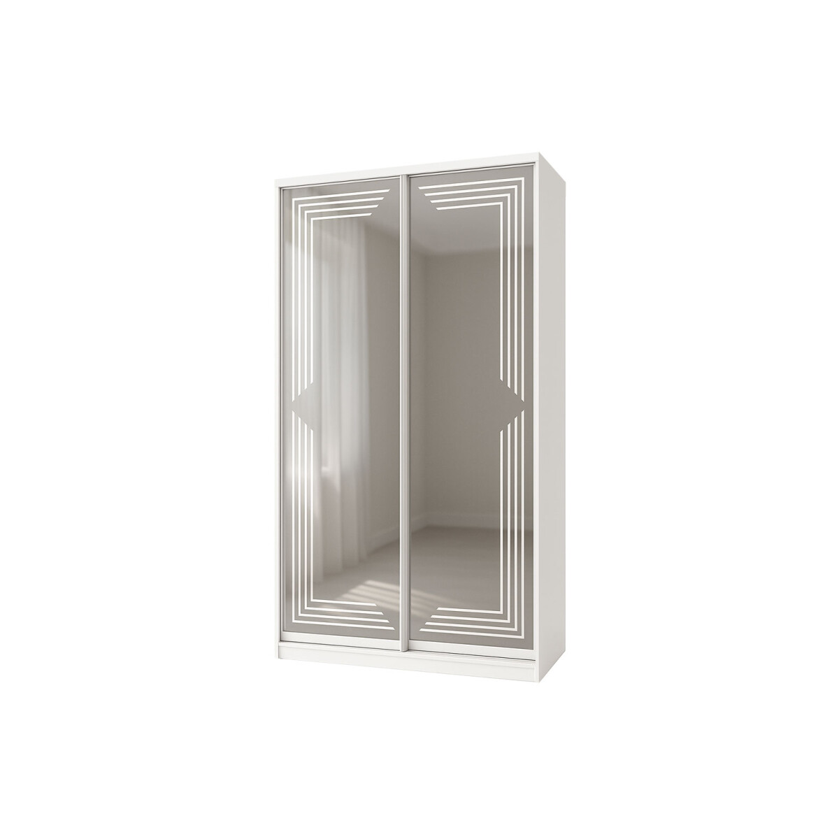 

Skříň Rim-Veneziano 2D 1.0 m s uměleckým matováním na zrcadle 0580 LR, bílá