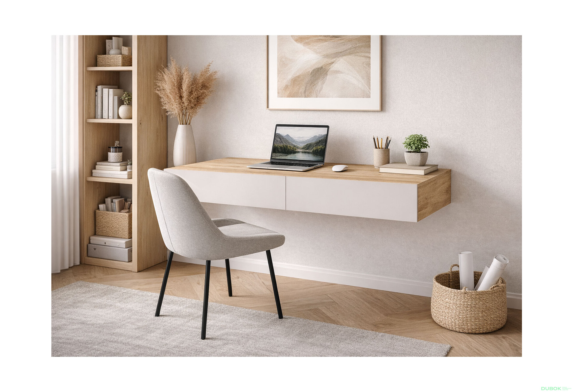 Fotografie 2 - Psací stůl 100 cm dub apalačský / kašmír Space