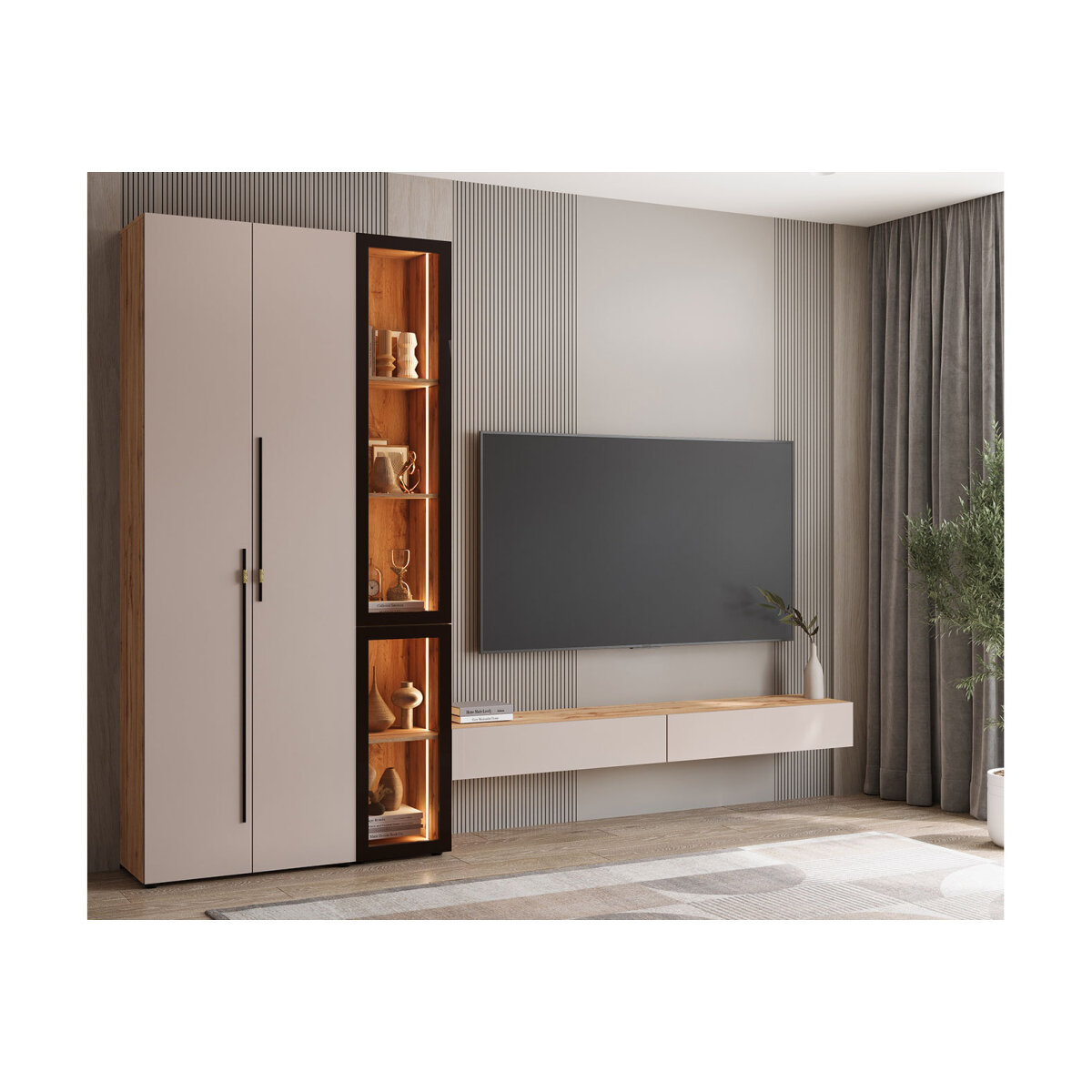 Psací stůl 100 cm dub apalačský / kašmír Space (obrázek 3)