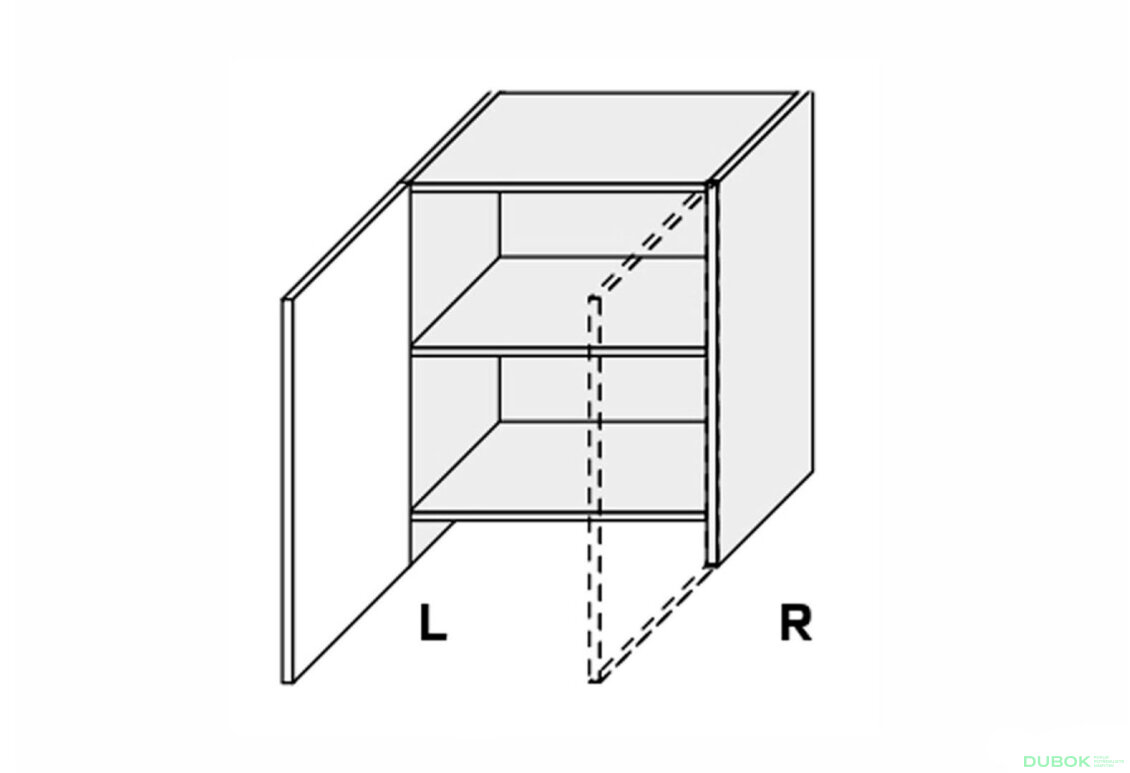Vrchní 60W/680 1dveřová teleskopická digestoř Pro Blum levá Millenium Premium