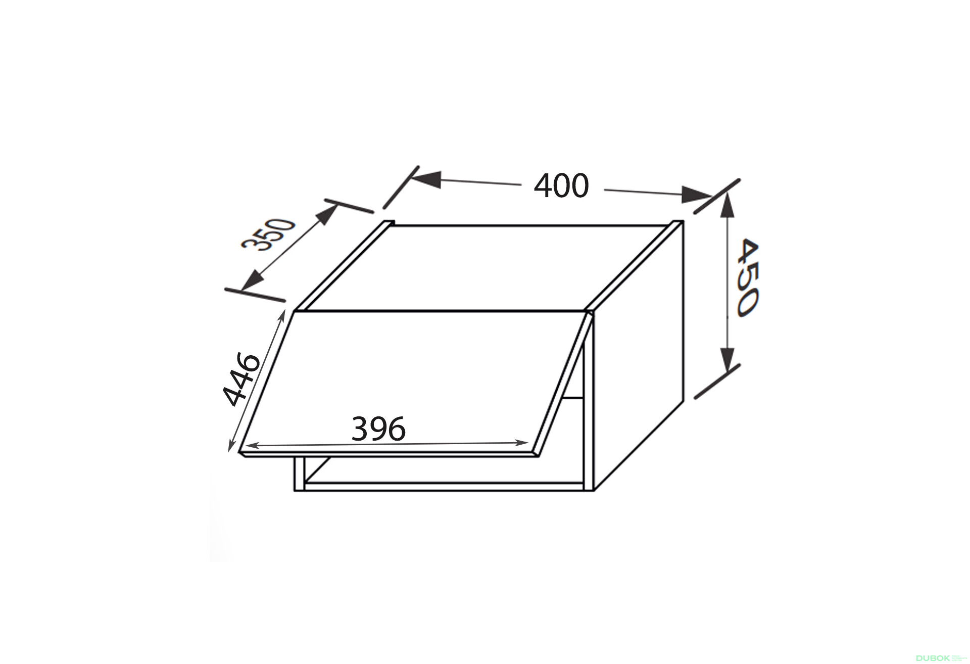 Vrchní 40V/450 1dveřový plynový zvedák Mary - Fotografie 2 Fotografie 2 - Vrchní 40V/450 1dveřový plynový zvedák Mary