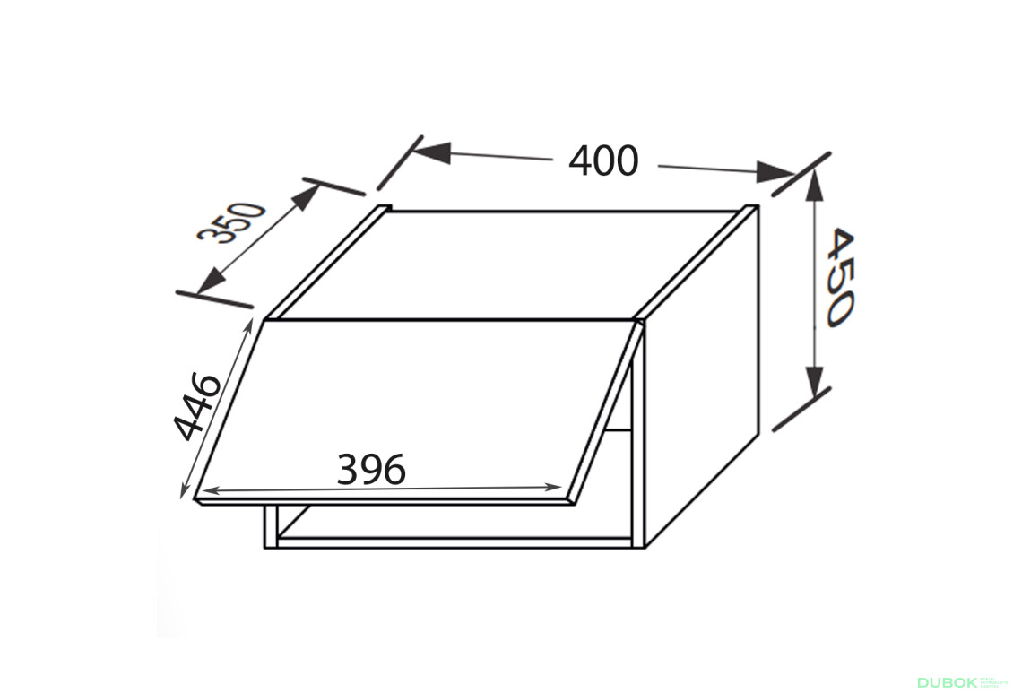 Vrchní 40V/450 1dveřový plynový zvedák Mary - Fotografie 2 Fotografie 2 - Vrchní 40V/450 1dveřový plynový zvedák Mary