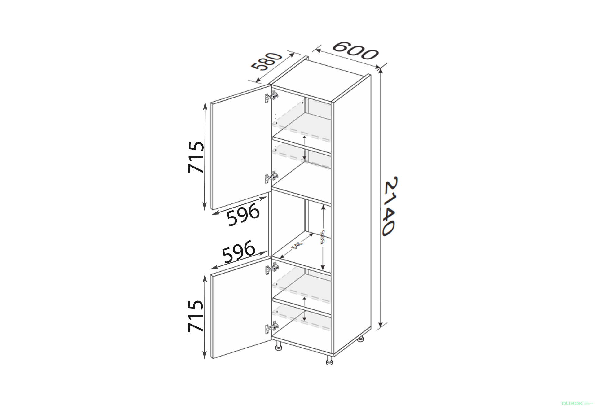 Skříňka 60PД/2140 trouba Mary - Fotografie 2 Fotografie 2 - Skříňka 60PД/2140 trouba Mary