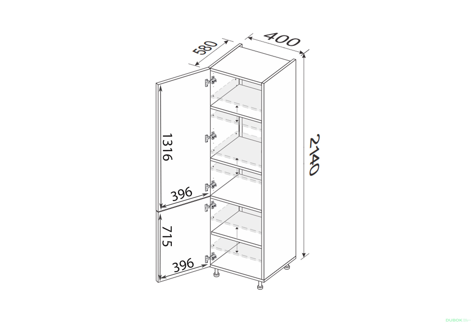 Skříňka 40P/2140 Pro Blum Mary - Fotografie 2 Fotografie 2 - Skříňka 40P/2140 Pro Blum Mary