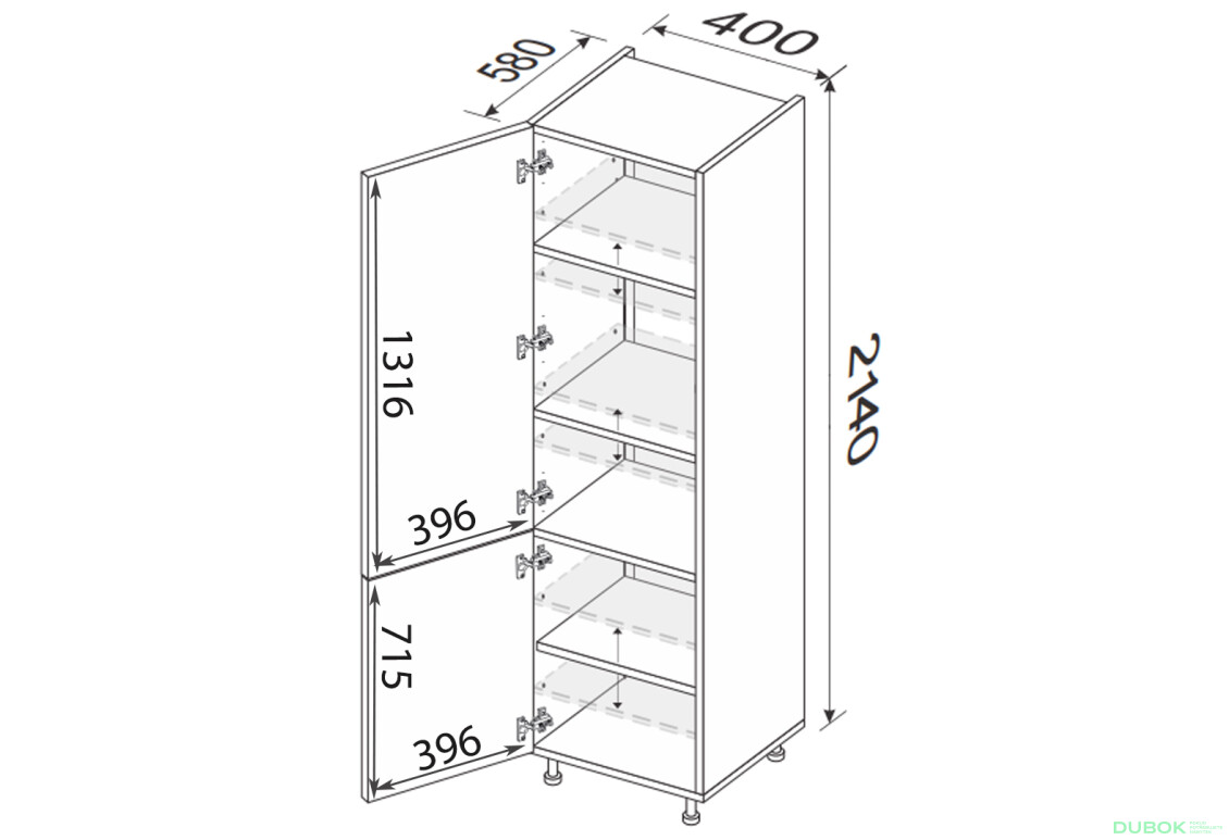 Skříňka 40P/2140 Pro Blum Mary - Fotografie 2 Fotografie 2 - Skříňka 40P/2140 Pro Blum Mary