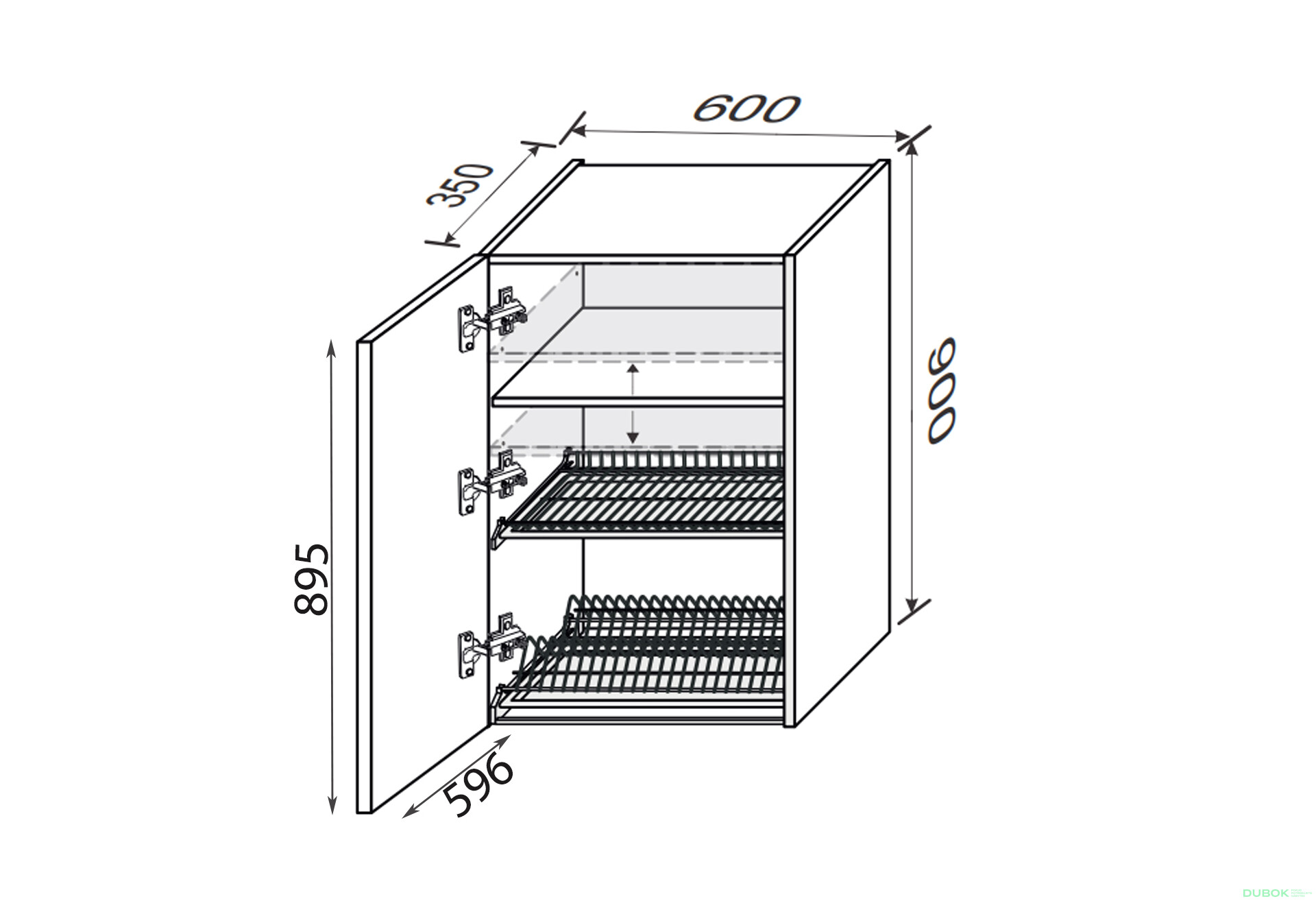 Horní 60VS/900 1dveřová sušička Mary - Fotografie 2 Fotografie 2 - Horní 60VS/900 1dveřová sušička Mary