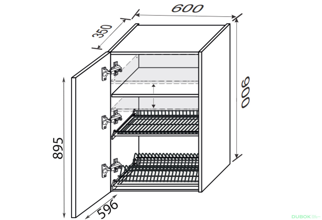 Horní 60VS/900 1dveřová sušička Mary - Fotografie 2 Fotografie 2 - Horní 60VS/900 1dveřová sušička Mary