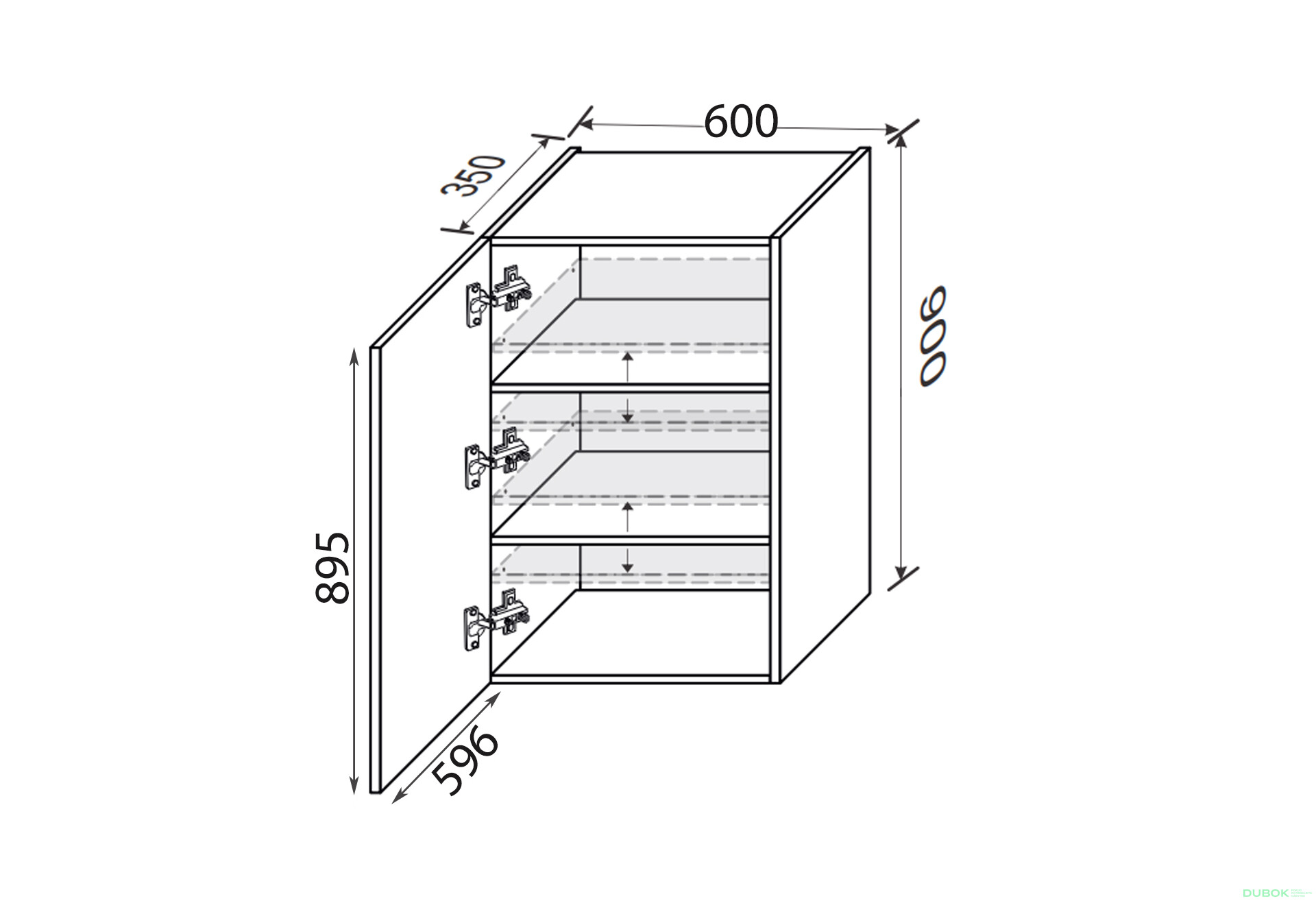 Vrchní 60V/900 1dveře Pro Blum Mary - Fotografie 2 Fotografie 2 - Vrchní 60V/900 1dveře Pro Blum Mary