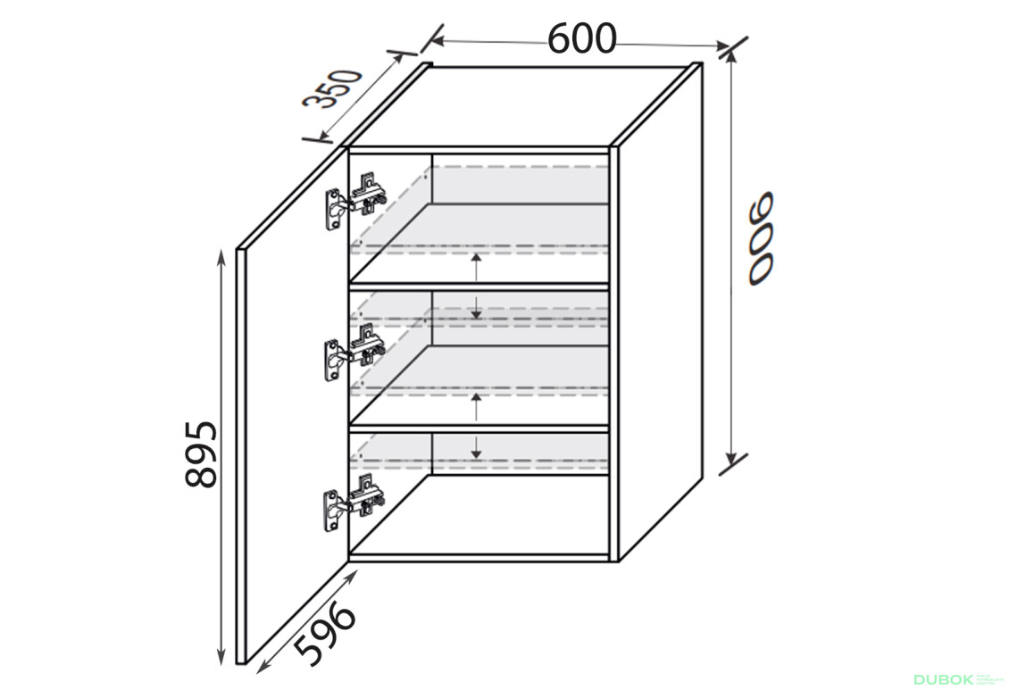 Vrchní 60V/900 1dveře Pro Blum Mary - Fotografie 2 Fotografie 2 - Vrchní 60V/900 1dveře Pro Blum Mary