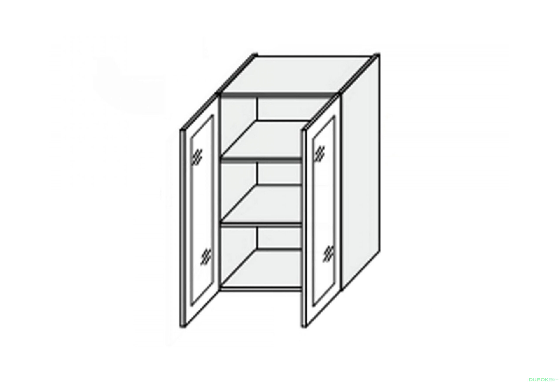 Fotografie 1 - Vrchní 80V/900 2dv vitrína Pro Blum Mary