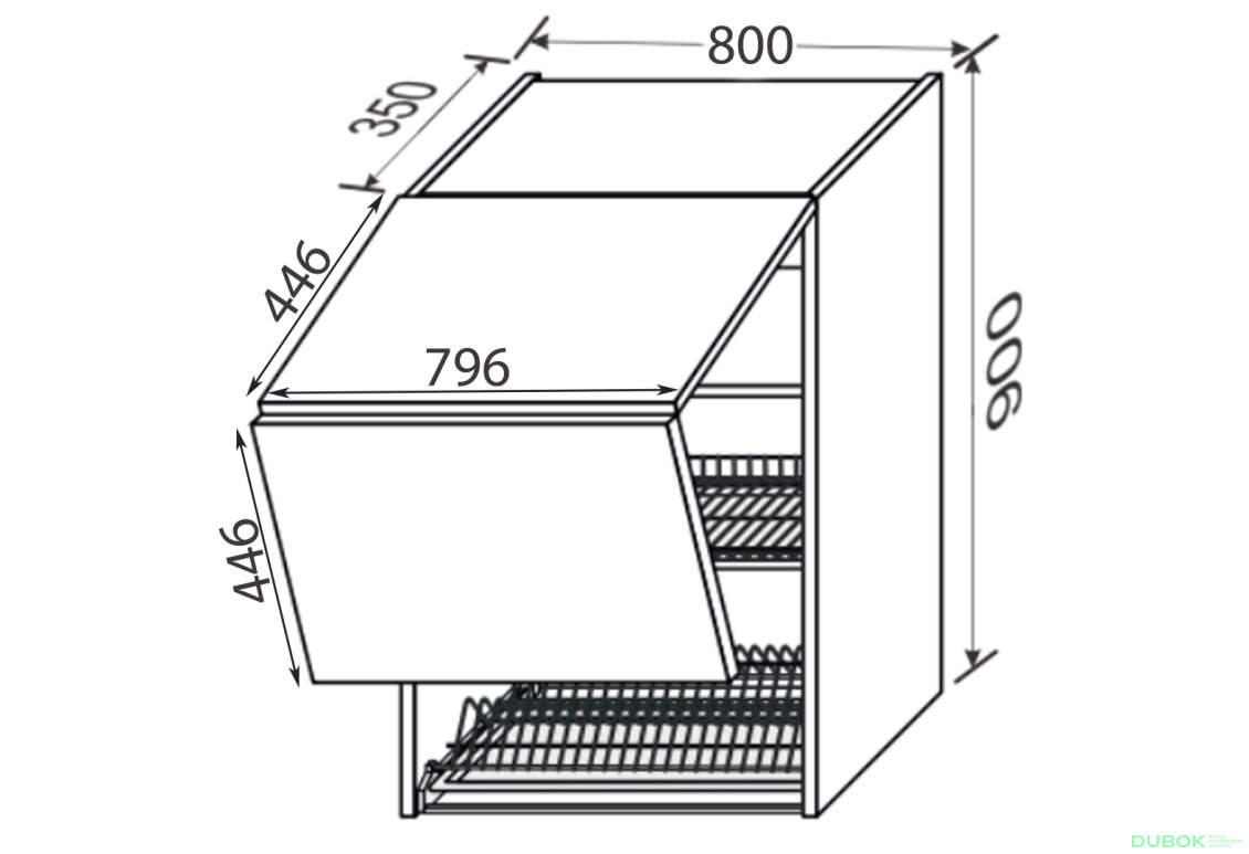 Fotografie 2 - Vrchní skříňka 80VS/900 2dv sušička Aventos Pro Blum+Rejs Mary