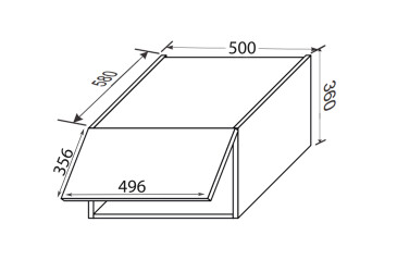 Vrchní 50VA/360 1dveřová antresol s plynovým zdvihem Fotografie Vrchní 50VA/360 1dveřová antresol s plynovým zdvihem