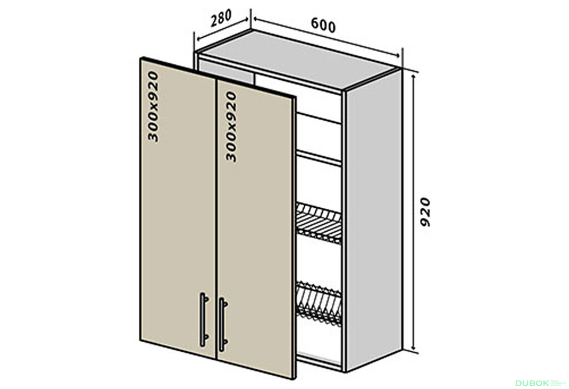 V47 Skříňka 2D 60 Sušák Rhodos